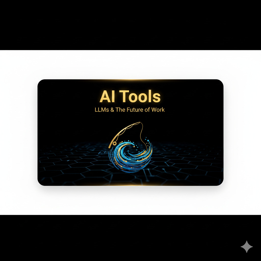 Diagram and comparison chart explaining what an AI tool is, featuring ChatGPT, Gemini, and Grok pricing tiers on a dark background.